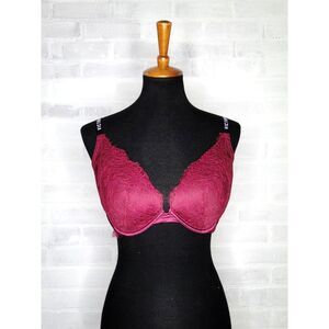 Victoria's Secret 34DDD *VERY‎ SEXY* LIGHTLY LINED LOGO STRAP BRA *Berry Royale*